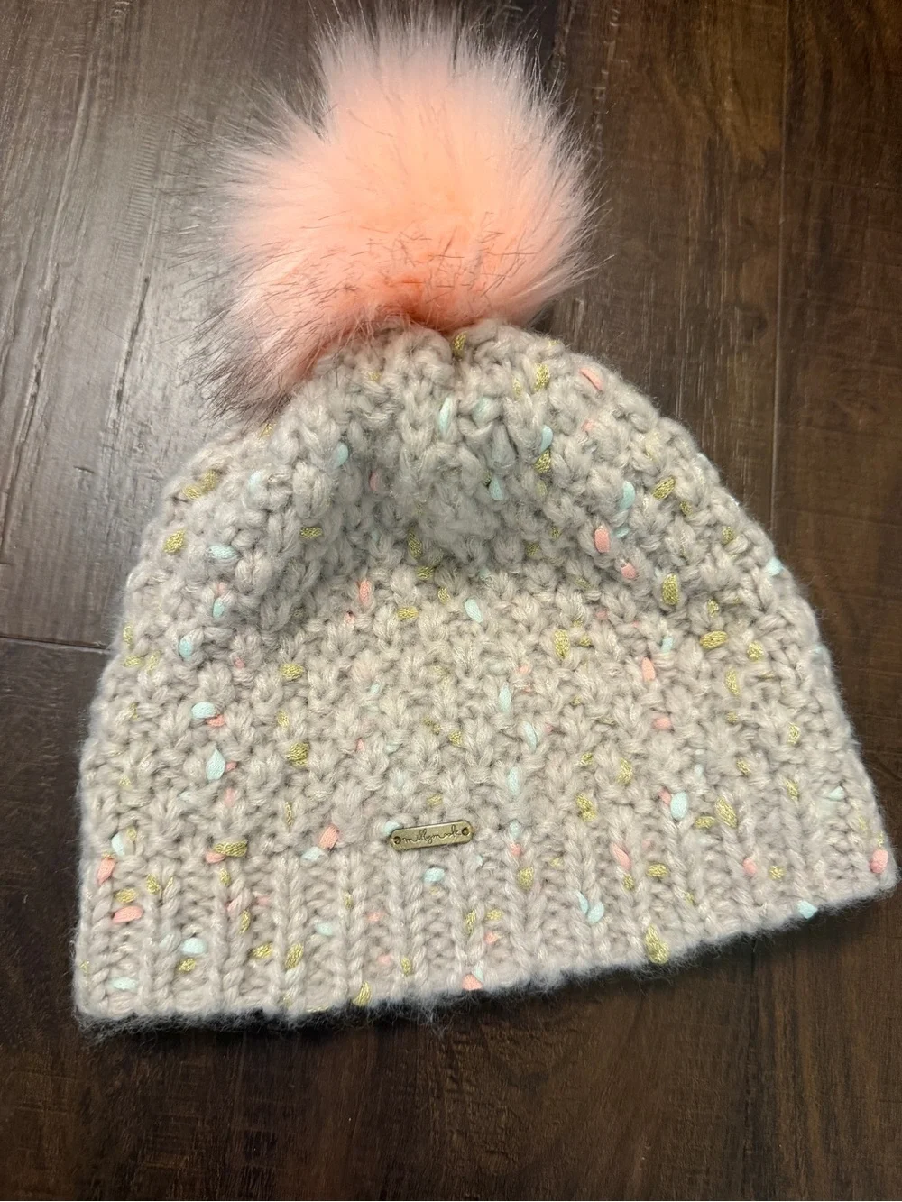 Millymook Girls Pom-Pom Taupe Beanie Sofia One size fits most